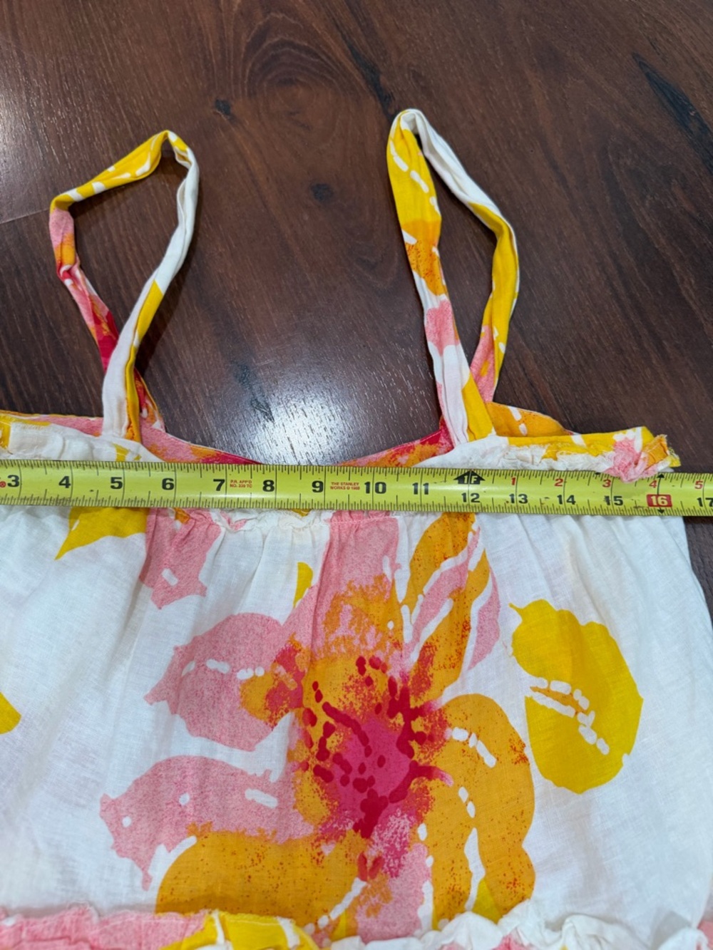 Free People Moonshine Linen Blend Sundress Floral Tiered Women's XS Yellow - Picture 6 of 9